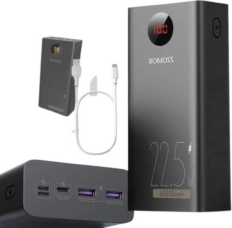 ROMOSS PEA40PF Power Bank 22.5W Two-way Fast Charge 40000mAh Power Bank 18W Quick Charging