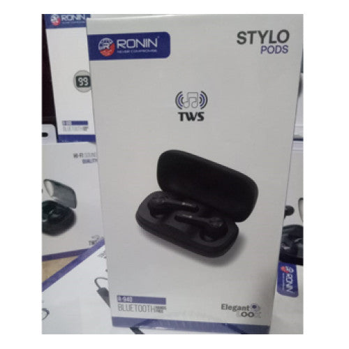 Ronin TWS R-940 Stylo Pods Wireless Earphone - Lightweight Design, Extended Music Playing, Outstanding Bass, Stylish Charging Case