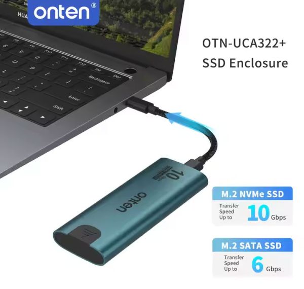 Onten NVME M.2 SSD Hard Drive Enclosure OTN-UCA322