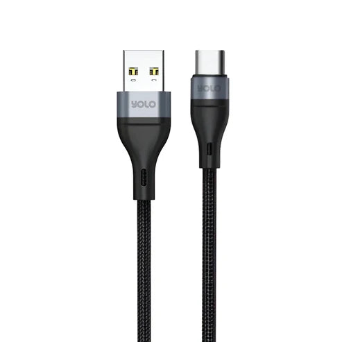 YOLO Y-072 USB to Type-C 3.8mm OD Diameter , Length: 1 Meter , High Speed Data Transmission Universal Compatibility Double Layered Weave jacket